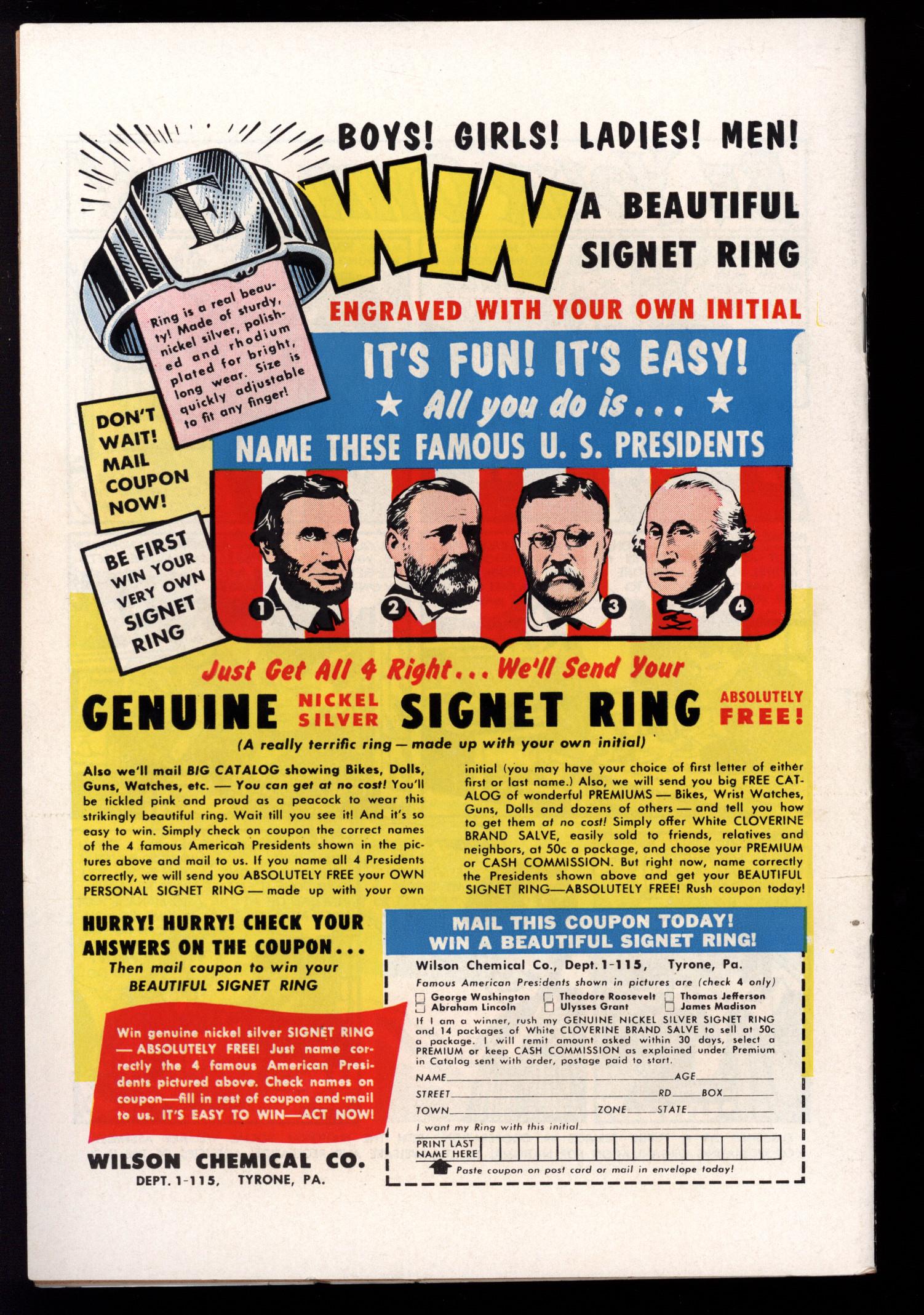 ADVENTURE COMICS Back Cover