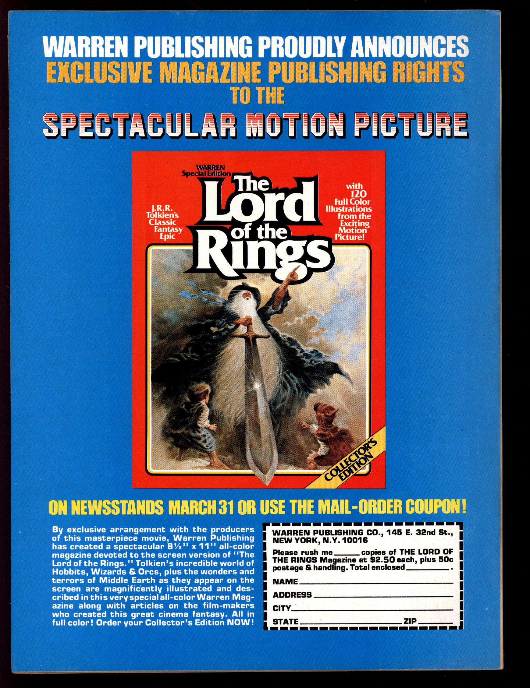 WARREN PRESENTS Back Cover