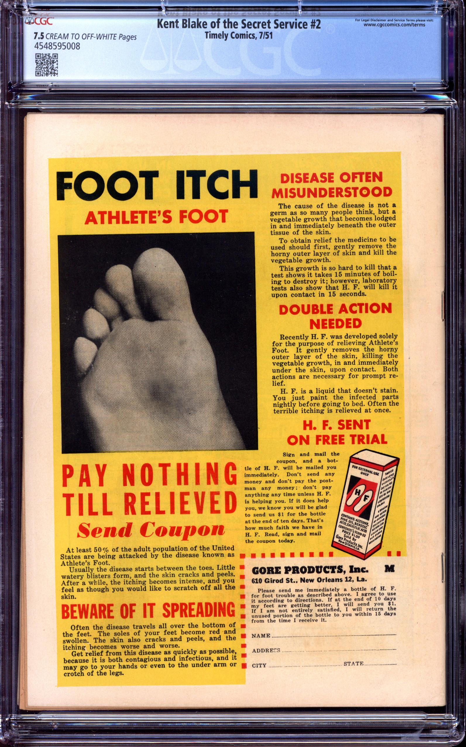 KENT BLAKE OF THE SECRET SERVICE Back Cover