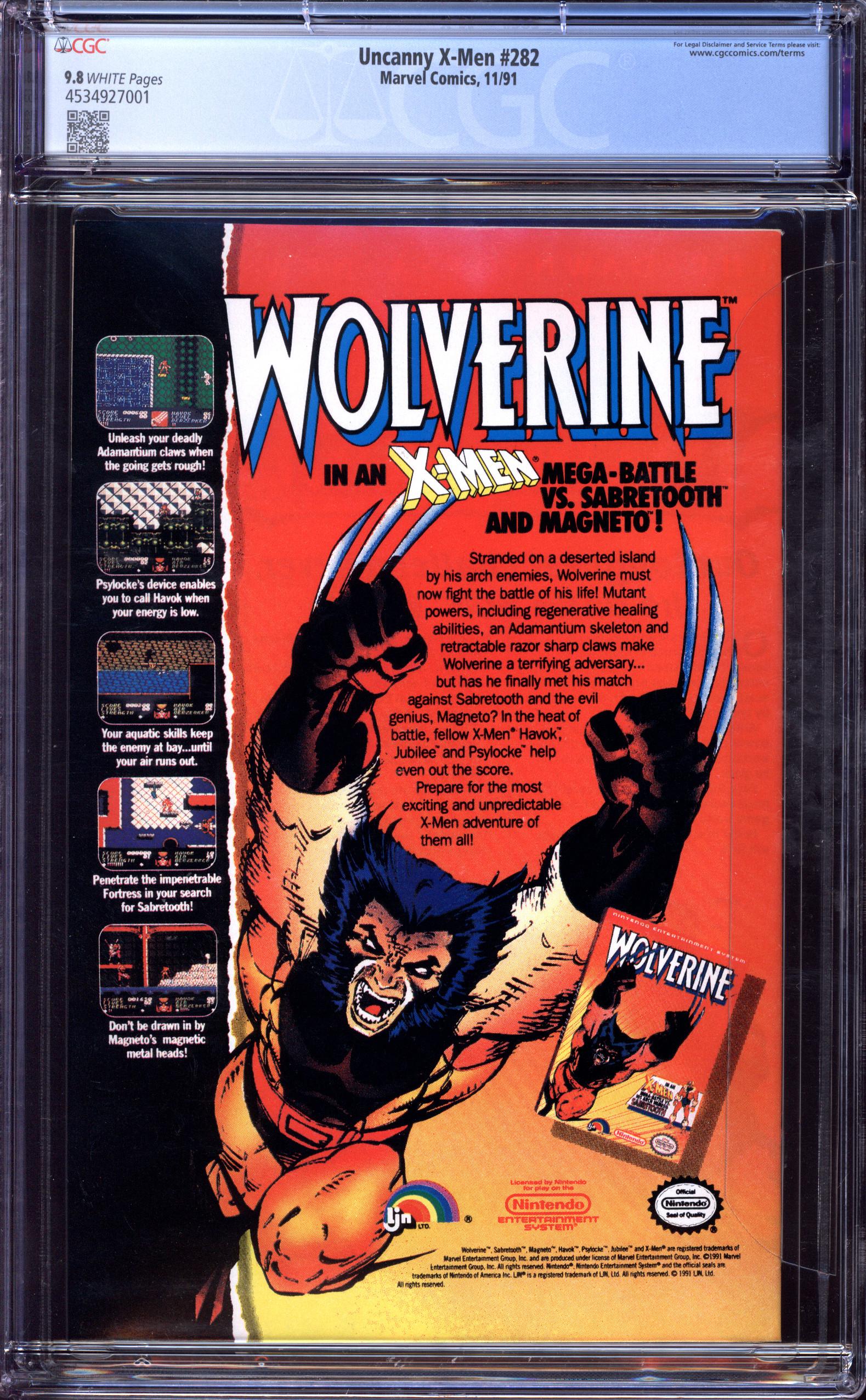 X-MEN Back Cover