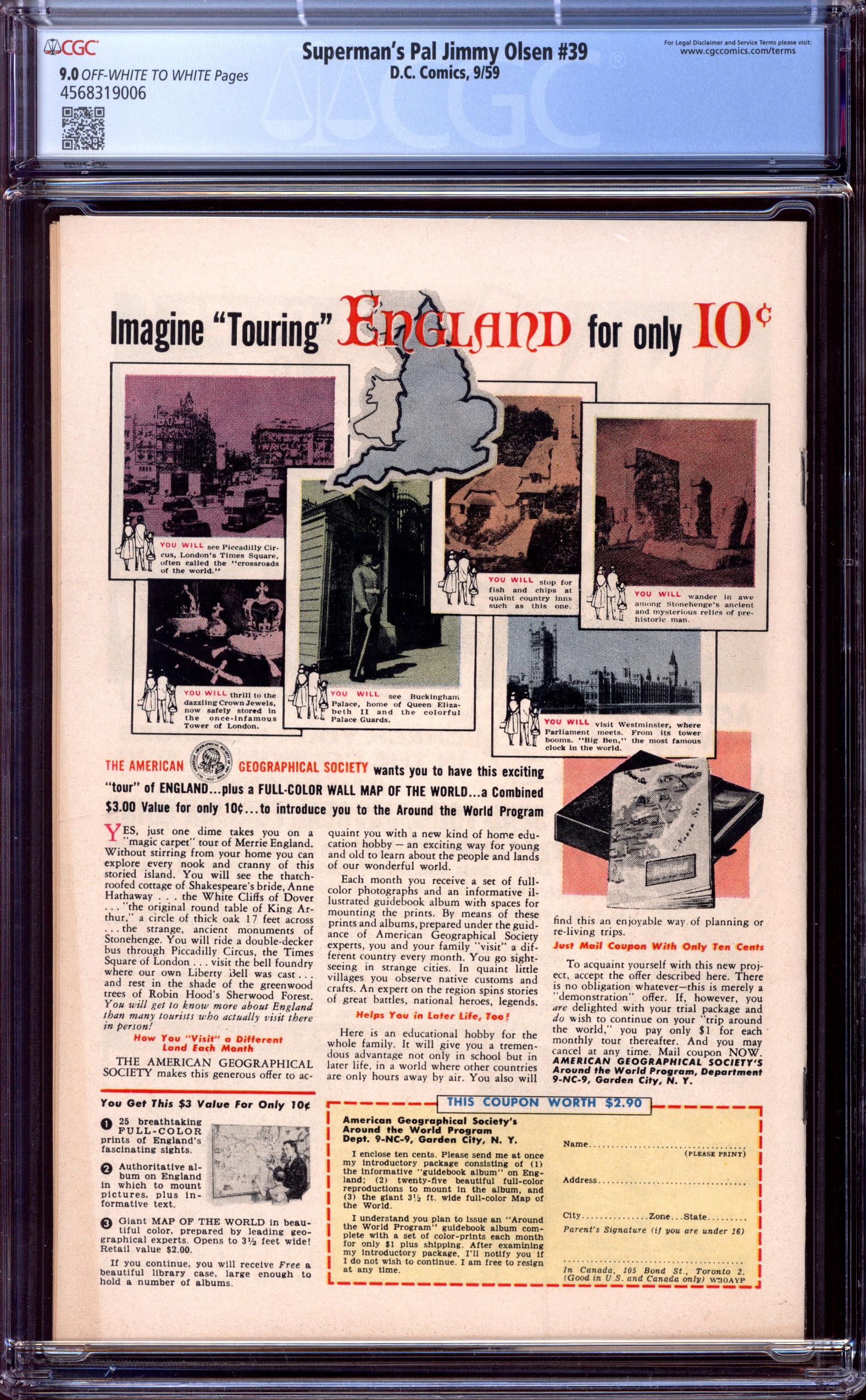 SUPERMAN'S PAL JIMMY OLSEN Back Cover