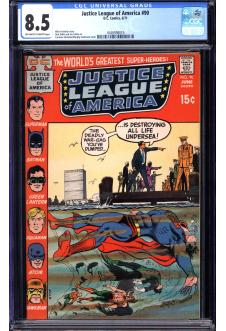 JUSTICE LEAGUE OF AMERICA #90 CGC 8.5 OW/WH PAGES front cover