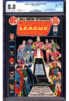 JUSTICE LEAGUE OF AMERICA #100 CGC 8.0 OW/WH PAGES front cover