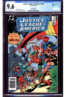 JUSTICE LEAGUE OF AMERICA #238 CGC 9.6 WHITE PAGES front cover