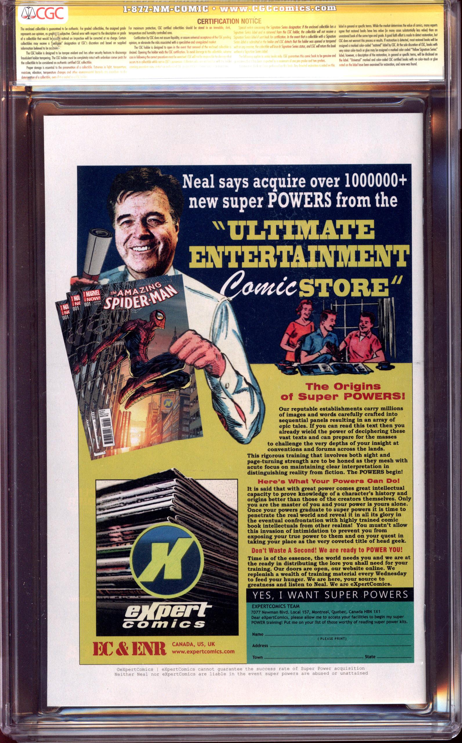 AMAZING SPIDER-MAN Back Cover