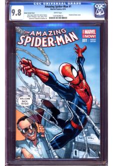 AMAZING SPIDER-MAN #1 CGC 9.8 WHITE PAGES (2014) front cover