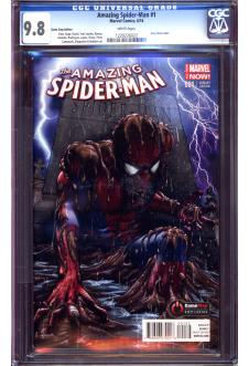 AMAZING SPIDER-MAN #1 CGC 9.8 WHITE PAGES (2014) front cover