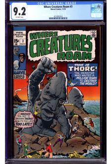 WHERE CREATURES ROAM #3 CGC 9.2 OW PAGES front cover