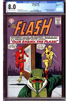 FLASH #147 CGC 8.0 OW/WH PAGES front cover