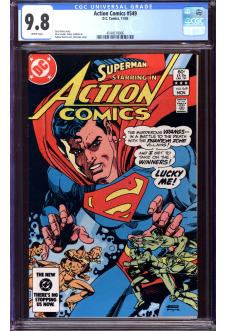 ACTION COMICS #549 CGC 9.8 WHITE PAGES front cover