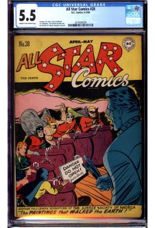 ALL STAR COMICS #28 CGC 5.5 CR/OW PAGES | Reece's Rare Comics