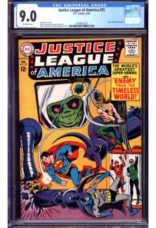 JUSTICE LEAGUE OF AMERICA #33 CGC 9.0 OW PAGES front cover