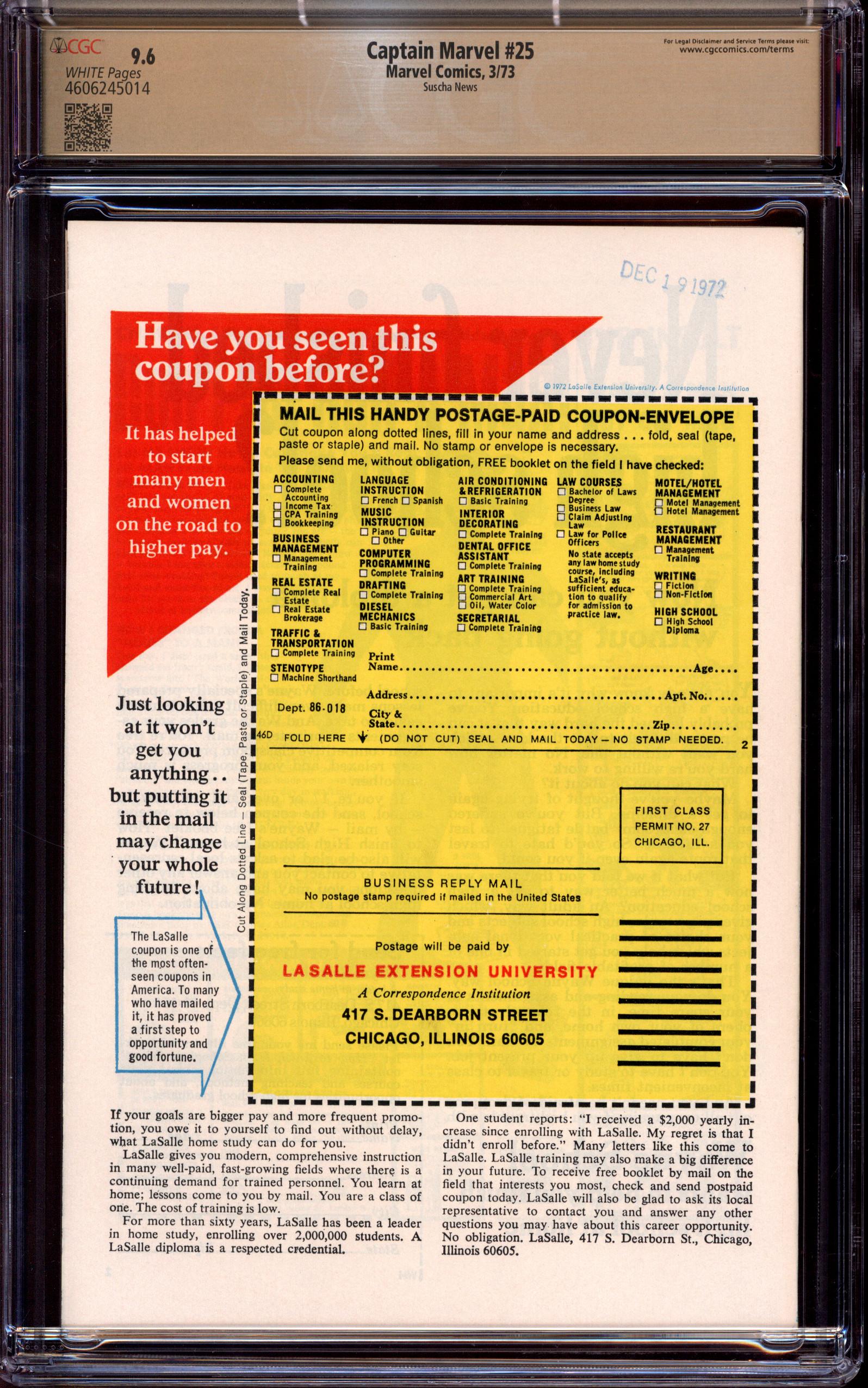 CAPTAIN MARVEL Back Cover