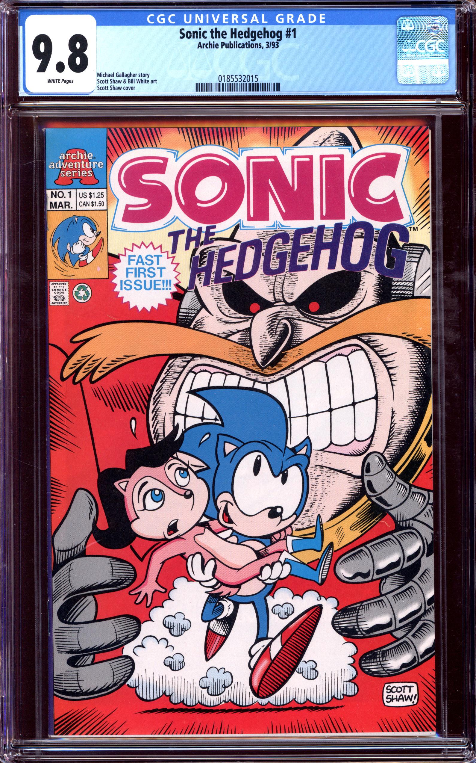 SONIC THE HEDGEHOG #1 CGC 9.8 WHITE PAGES | Reece's Rare Comics