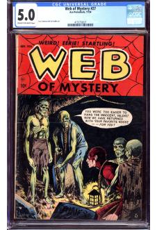 WEB OF MYSTERY #27 CGC 5.0 CR/OW PAGES front cover
