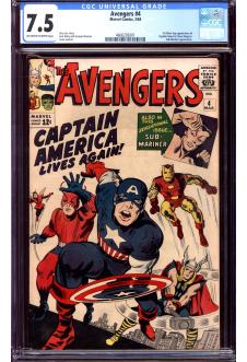 AVENGERS #4 CGC 7.5 OW/WH PAGES front cover