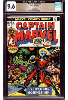 CAPTAIN MARVEL #25 CGC 9.6 WHITE PAGES front cover