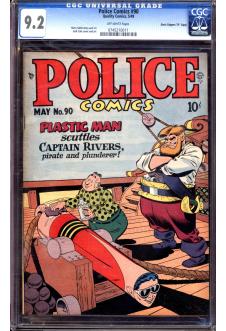 POLICE COMICS #90 CGC 9.2 OW PAGES front cover