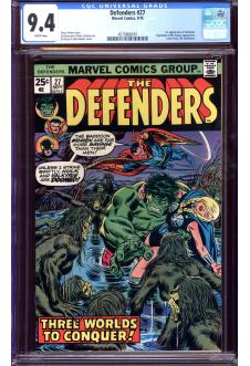 DEFENDERS #27 CGC 9.4 WHITE PAGES front cover