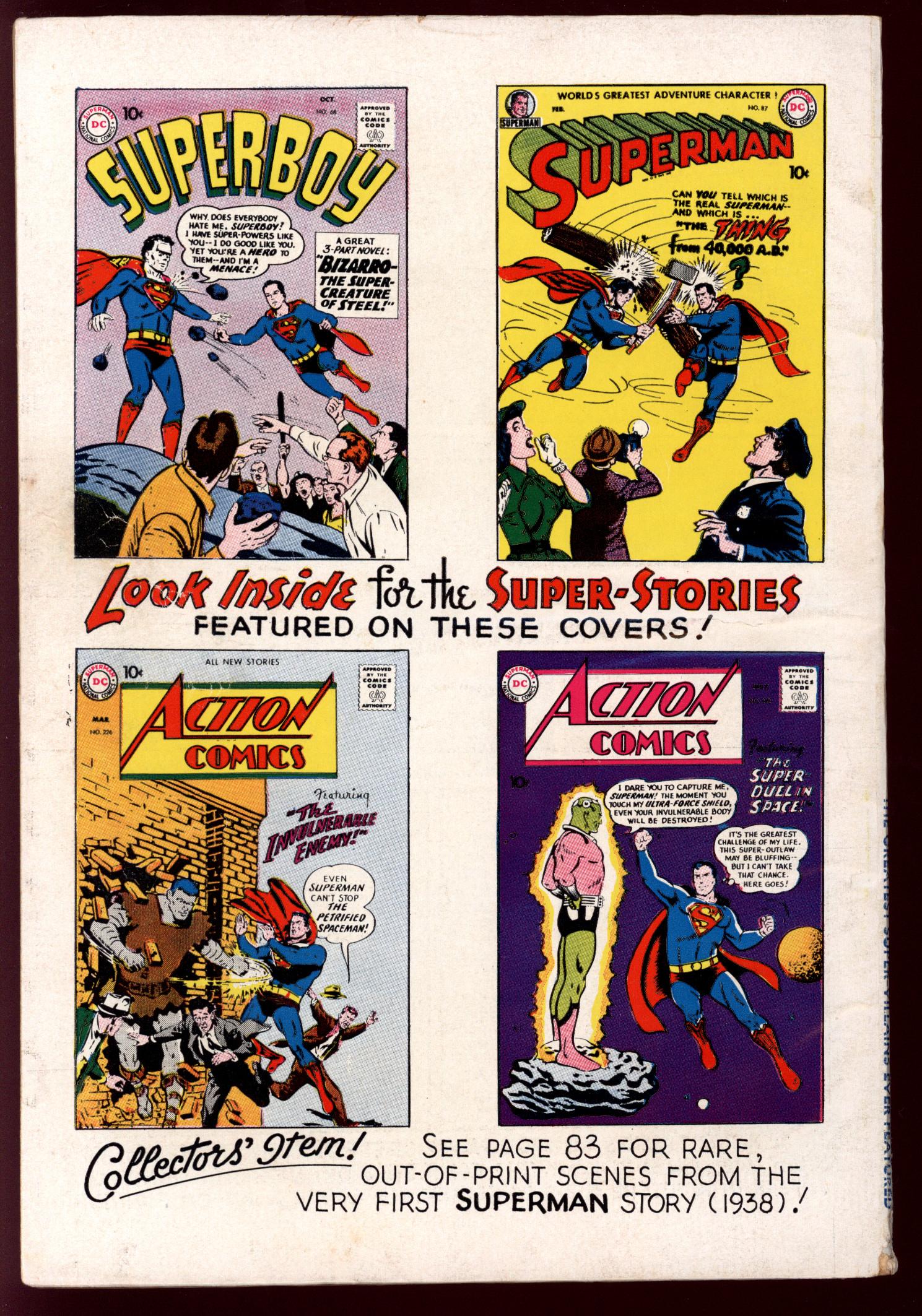 SUPERMAN ANNUAL Back Cover