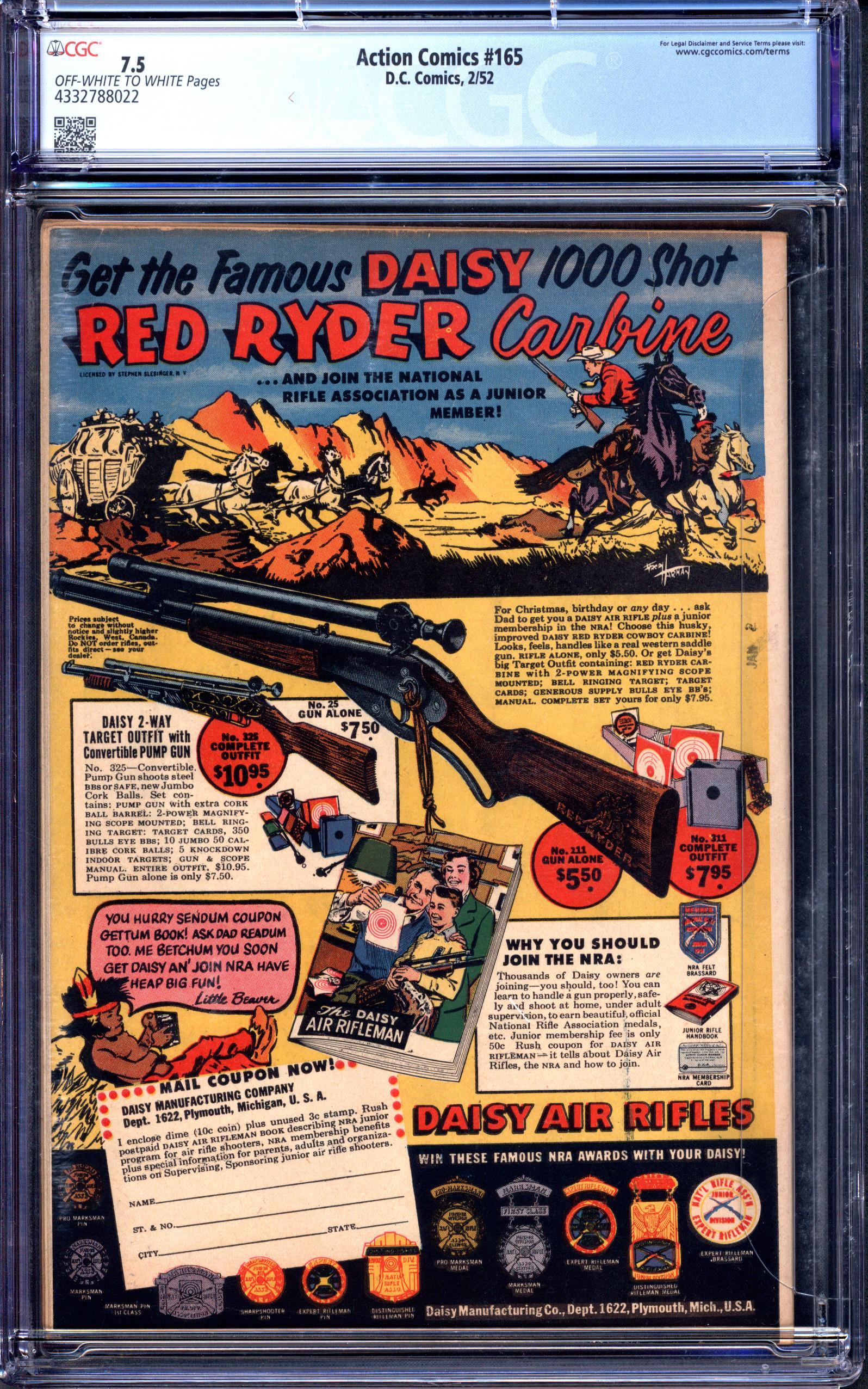 ACTION COMICS Back Cover