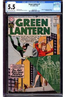 GREEN LANTERN #7 CGC 5.5 CR/OW PAGES front cover