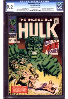 INCREDIBLE HULK #102 CGC 9.2 OW/WH PAGES front cover