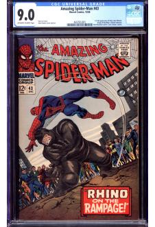 AMAZING SPIDER-MAN #43 CGC 9.0 OW/WH PAGES front cover