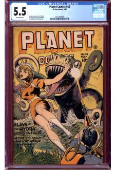 PLANET COMICS #42 CGC 5.5 OW PAGES front cover