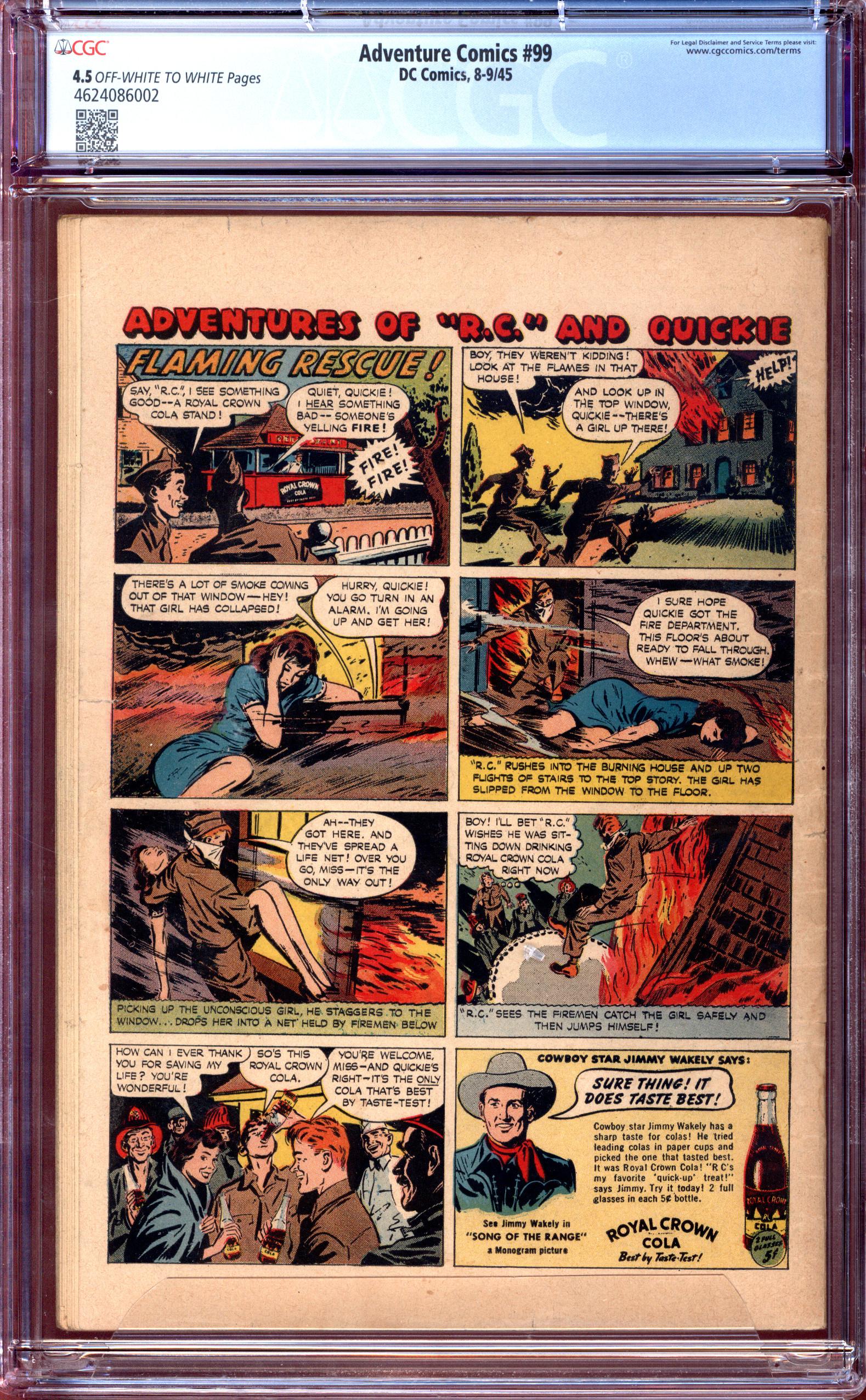 ADVENTURE COMICS Back Cover
