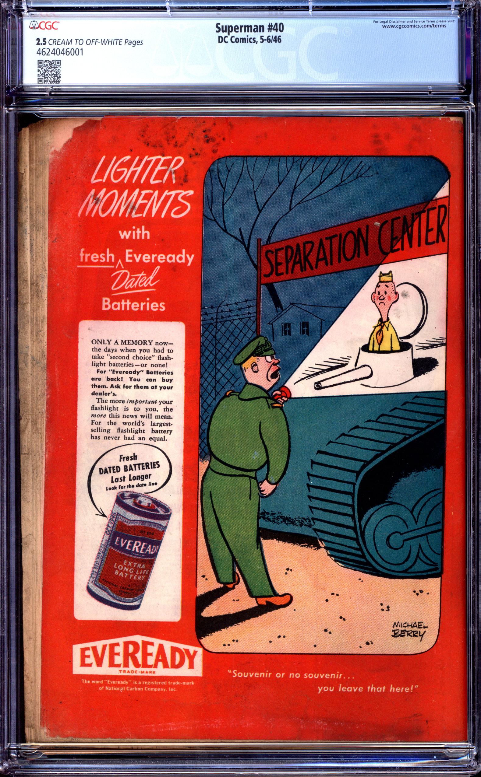 SUPERMAN Back Cover