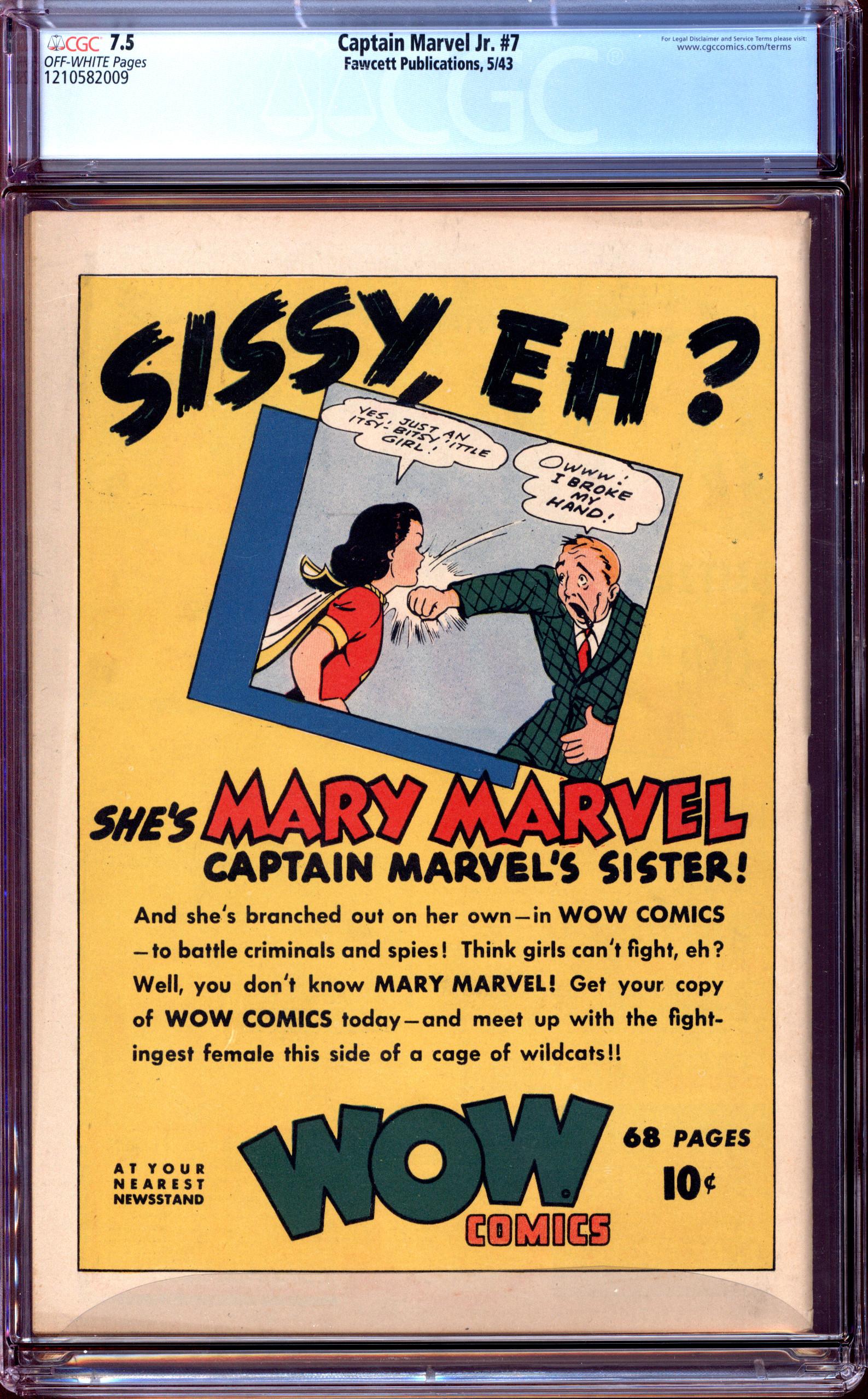 CAPTAIN MARVEL JR. Back Cover