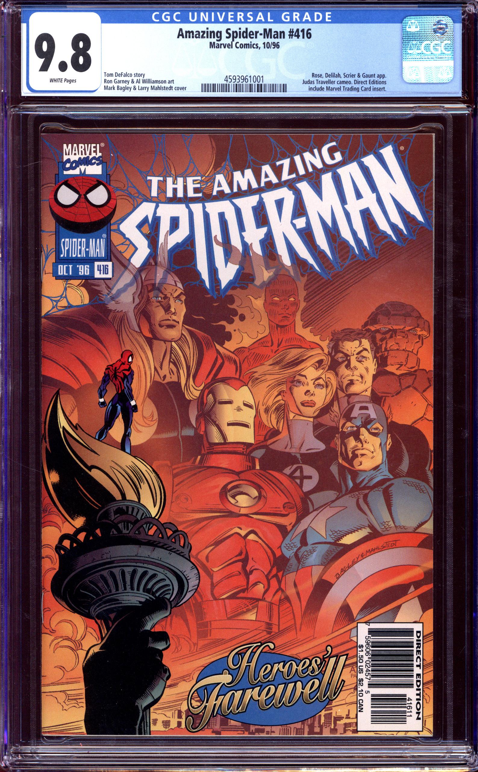 AMAZING SPIDER-MAN #416 CGC 9.8 WHITE PAGES | Reece's Rare