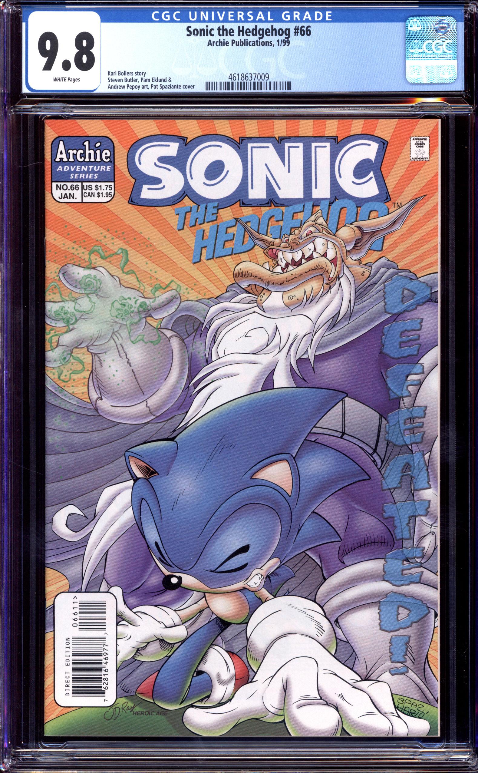 SONIC THE HEDGEHOG #66 CGC 9.8 WHITE PAGES | Reece's Rare Comics