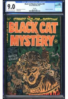 BLACK CAT MYSTERY COMICS #39 CGC 9.0 CR/OW PAGES front cover