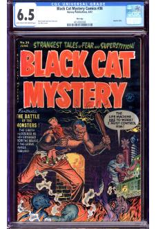 BLACK CAT MYSTERY COMICS #36 CGC 6.5 LT/OW PAGES front cover