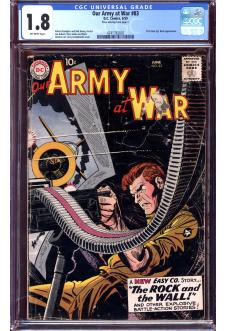 OUR ARMY AT WAR #83 CGC 1.8 OW PAGES front cover