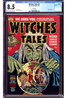 WITCHES TALES #3 CGC 8.5 LT/OW PAGES front cover