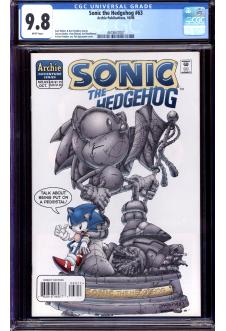 SONIC THE HEDGEHOG #63 CGC 9.8 WHITE PAGES front cover