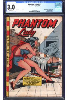 PHANTOM LADY #15 CGC 3.0 OW PAGES front cover