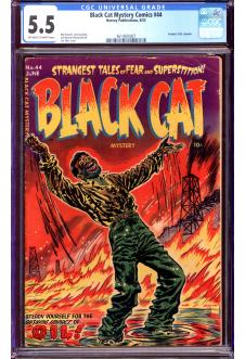 BLACK CAT MYSTERY COMICS #44 CGC 5.5 OW/WH PAGES front cover