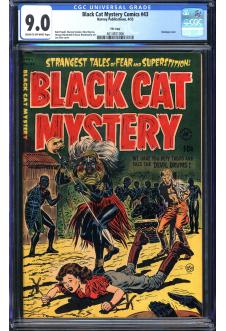 BLACK CAT MYSTERY COMICS #43 CGC 9.0 CR/OW PAGES front cover