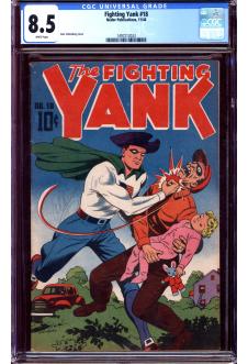 FIGHTING YANK #18 CGC 8.5 WHITE PAGES front cover