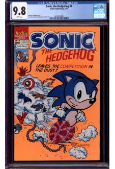 SONIC THE HEDGEHOG #8 CGC 9.8 WHITE PAGES front cover