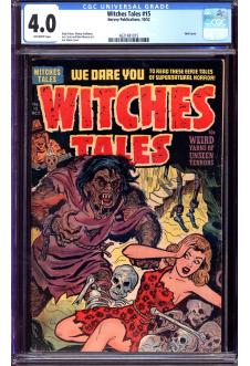 WITCHES TALES #15 CGC 4.0 OW PAGES front cover