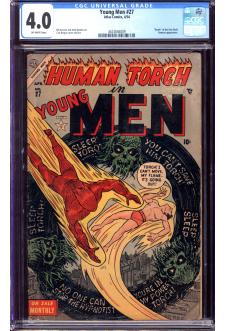 YOUNG MEN #27 CGC 4.0 OW PAGES front cover