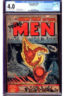 YOUNG MEN #25 CGC 4.0 CR/OW PAGES front cover