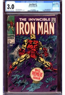 IRON MAN #1 CGC 3.0 OW/WH PAGES front cover