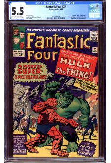 FANTASTIC FOUR #25 CGC 5.5 OW/WH PAGES front cover