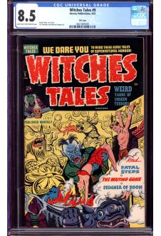 WITCHES TALES #9 CGC 8.5 LT/OW PAGES front cover